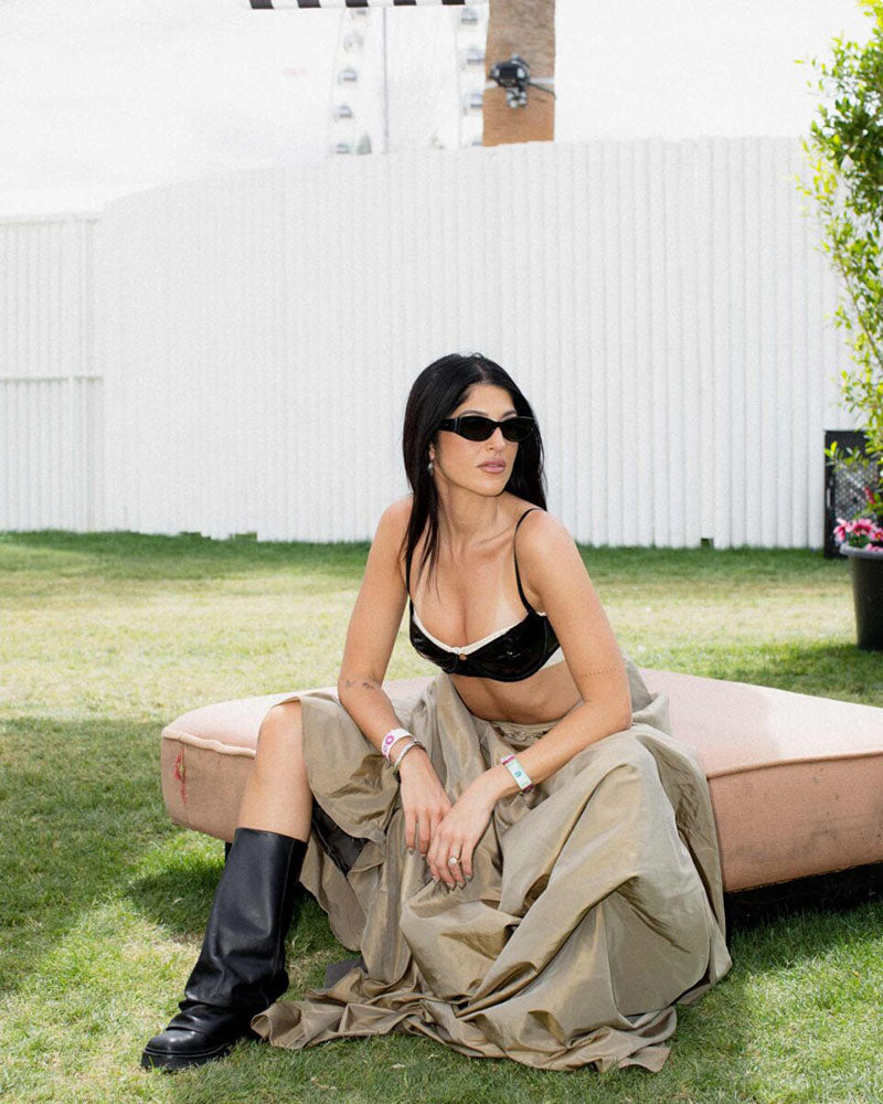 Azzecca in the vera bustled skirt, coachella.