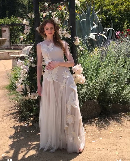 Butterfly Fit-and-Flare Gown
