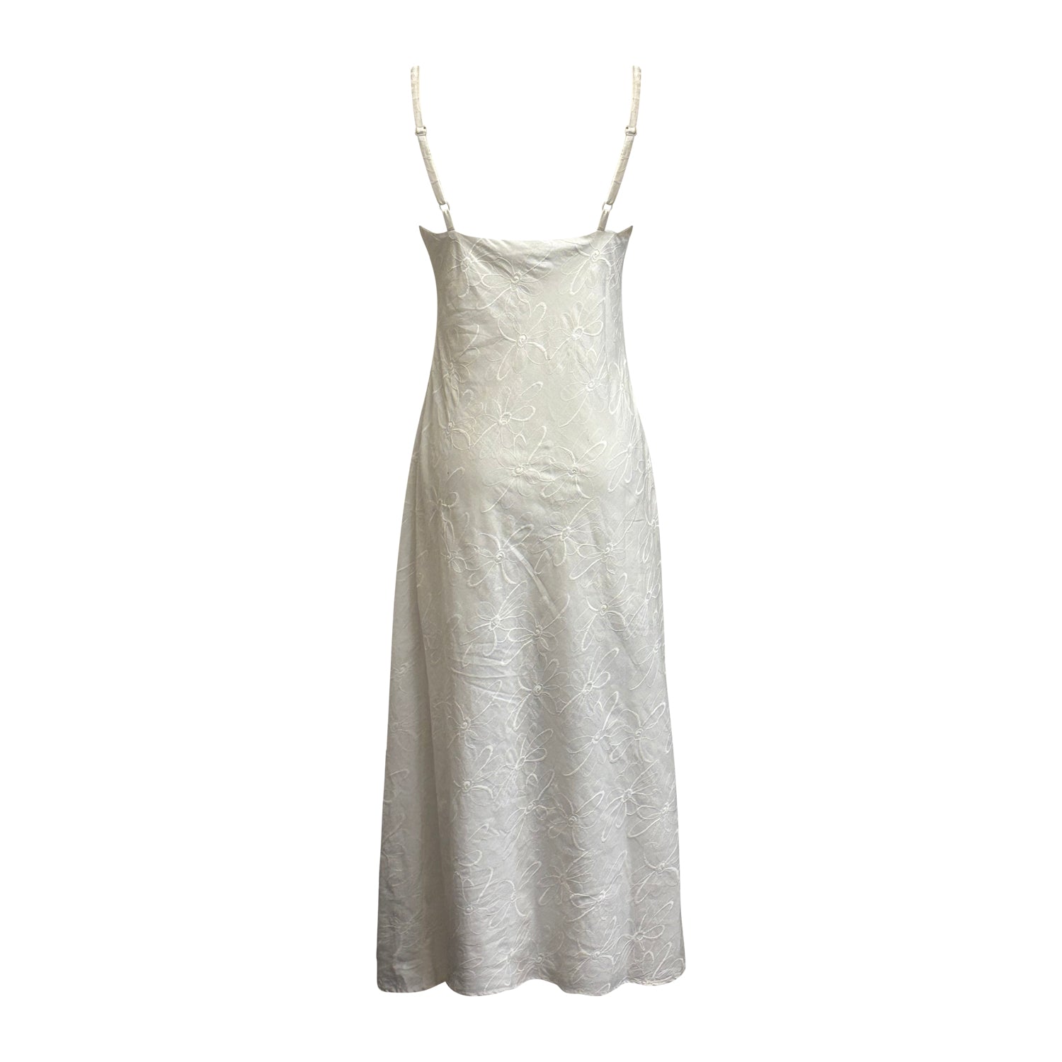 The Alba Slipdress | White Embroidered Cotton Dress back