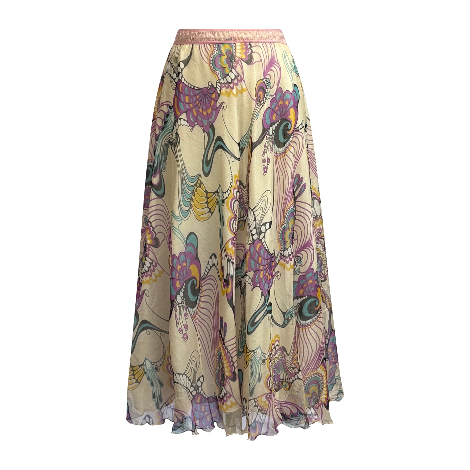 reverie skirt Dali-inspired silk chiffon midi skirt