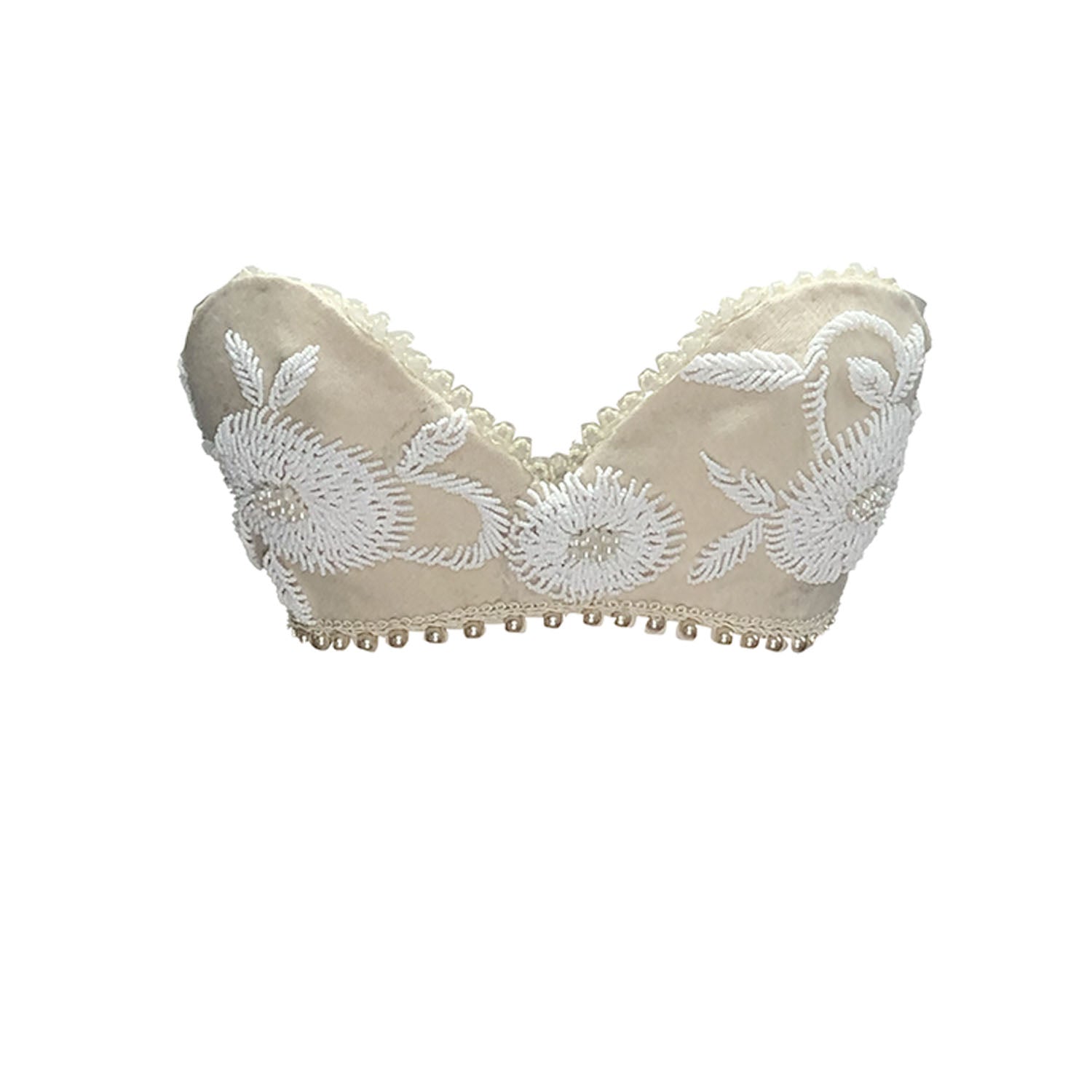 Jane Bralette – Vintage Beaded Ivory Bustier | Deborah Lindquist
