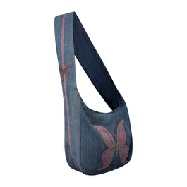 Butterfly Appliqué Denim Tote