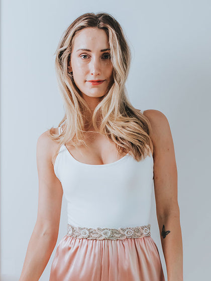 Pink and white beaded