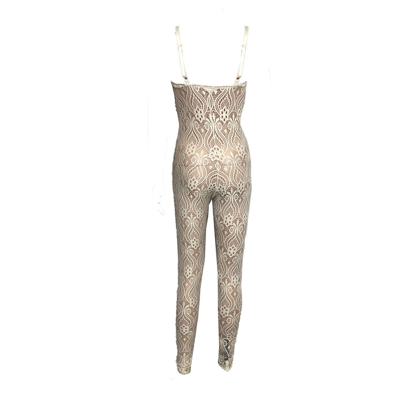 Sheer lace catsuit with adjustable spaghetti straps – Cyd Catsuit