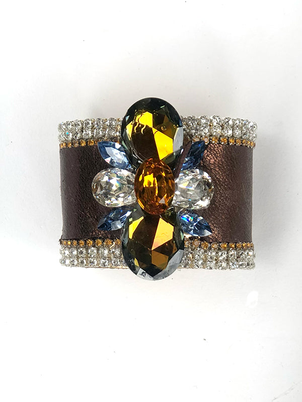 Leather and Jeweled cuffs