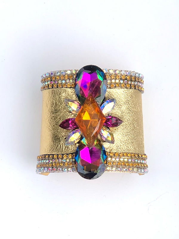 Leather and Jeweled cuffs