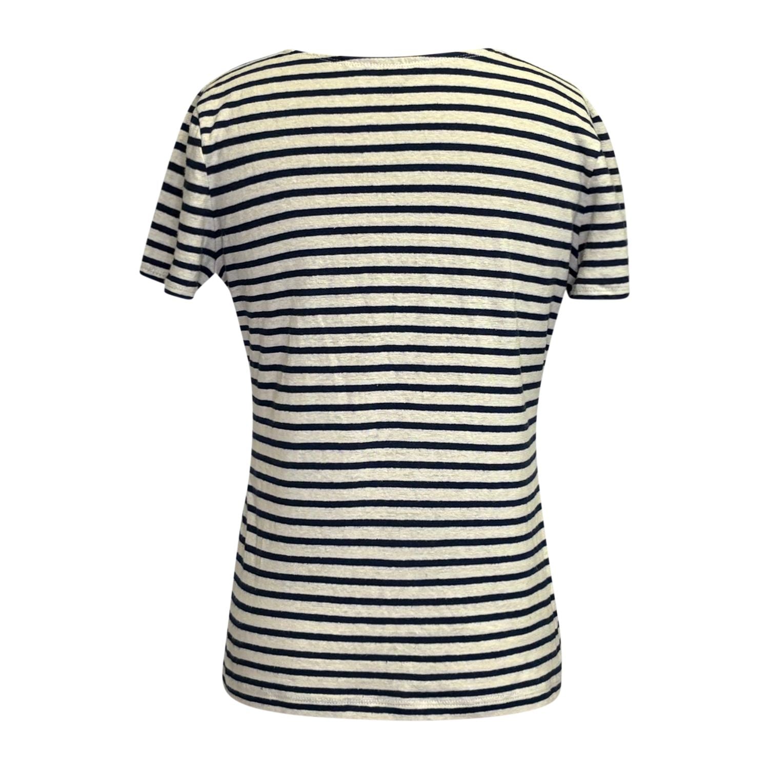 back striped short sleeve hemp tee