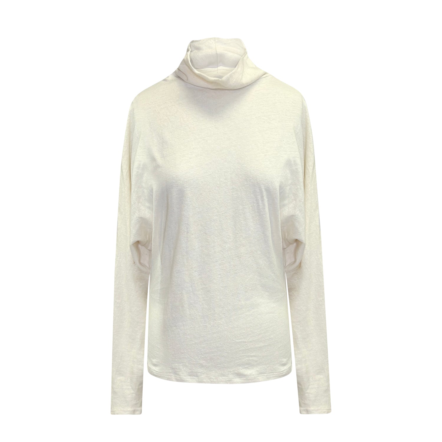 Hemp cotton dolman turtleneck – front view
