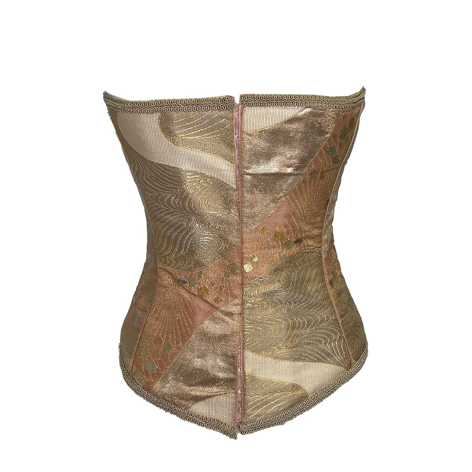 sakiko obi bustier corset-vintage obi metallic