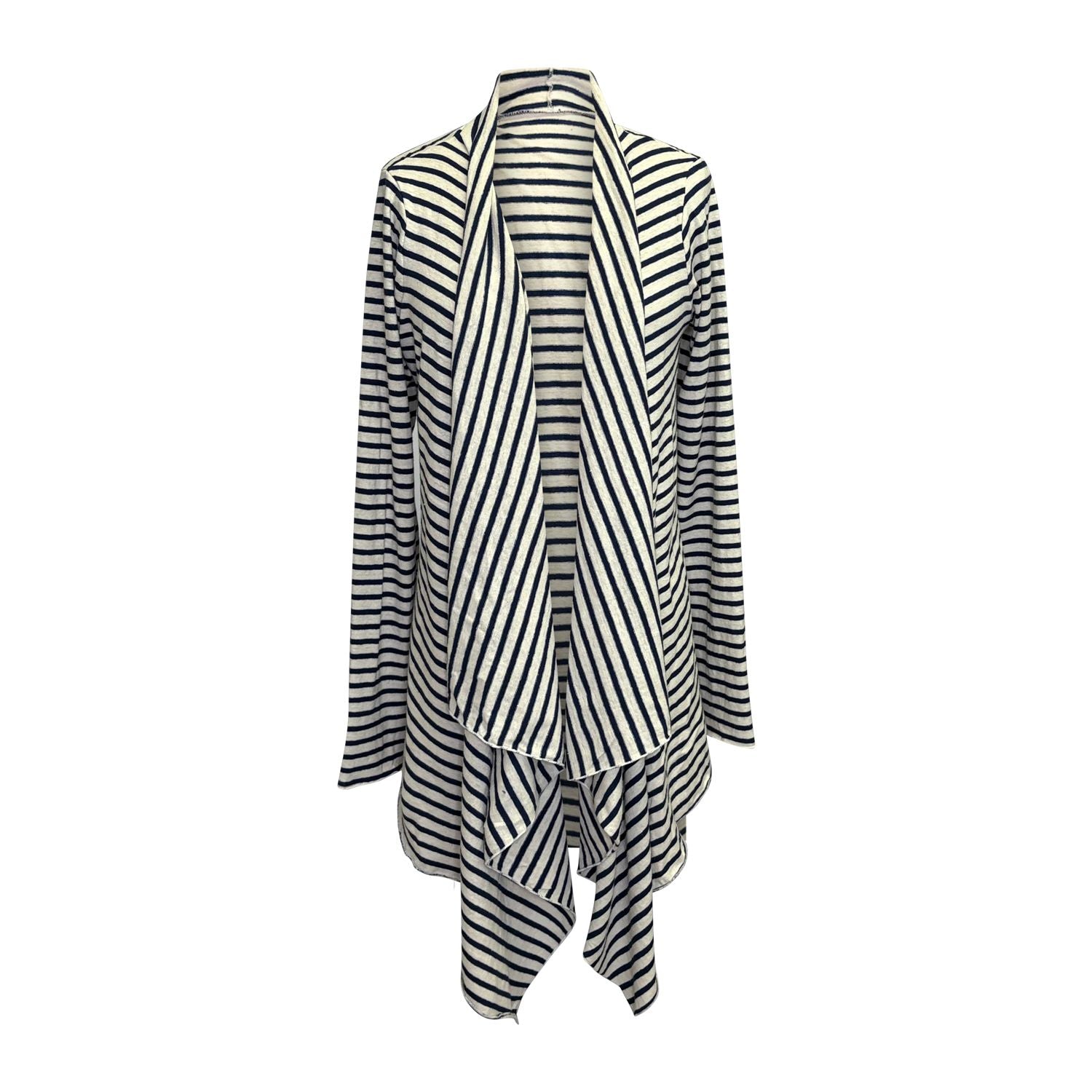 Long striped hemp wrap with flutter front