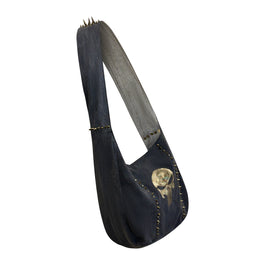 Punisher Spike Tote – Upcycled Black Denim