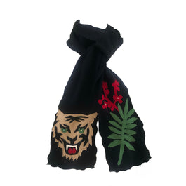 Tiger Appliqué Scarf-Black