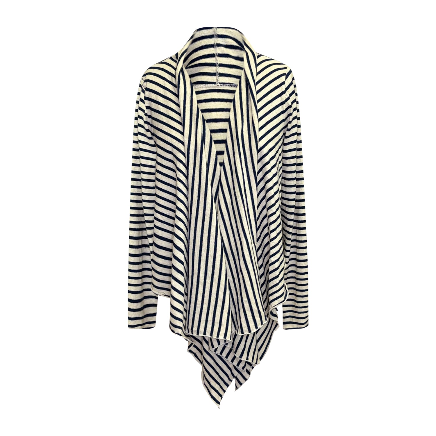Striped hemp cotton flutter wrap – front view