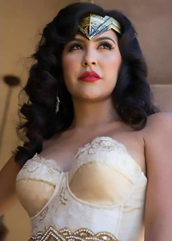 Indira Bustier – Gold Muga Silk & Lace Bridal Top | One of a Kind. San diego weddings press image.