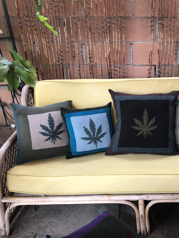 Hemp Applique Pillow 18"