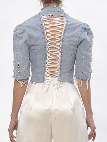 Peggy Beaded Denim Jacket
