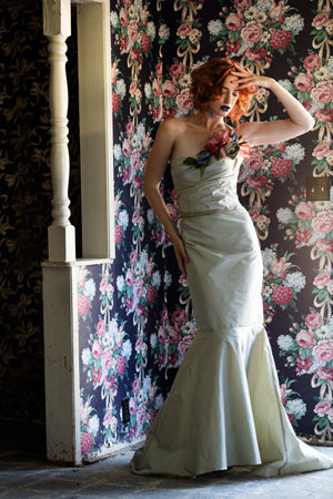 Flower Taffeta Gown