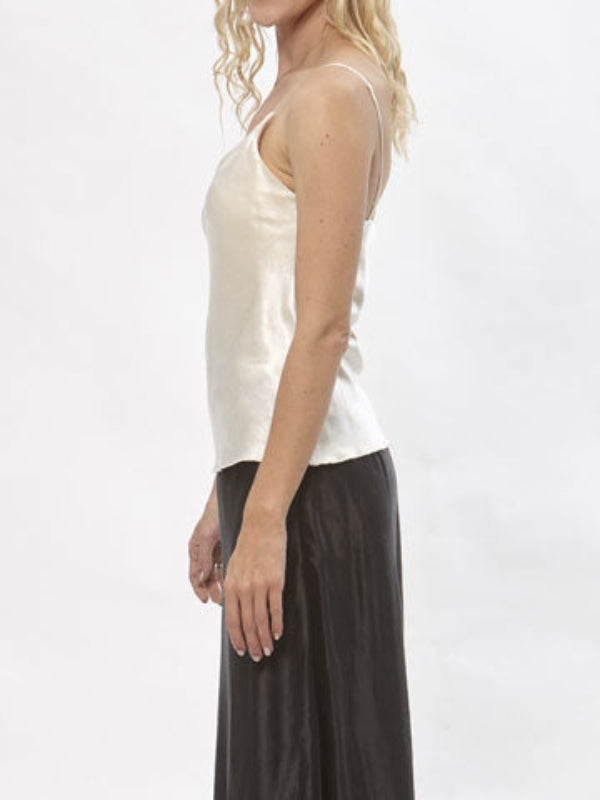 Megan Camisole – Black Hemp Silk Satin Camisole