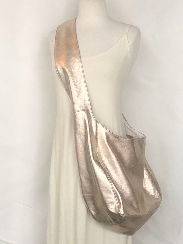 Sasha Gold Leather Tote – Upcycled Metallic Shoulder Bag