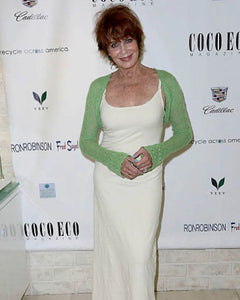 joanna cassidy in green queen at coco eco launch
