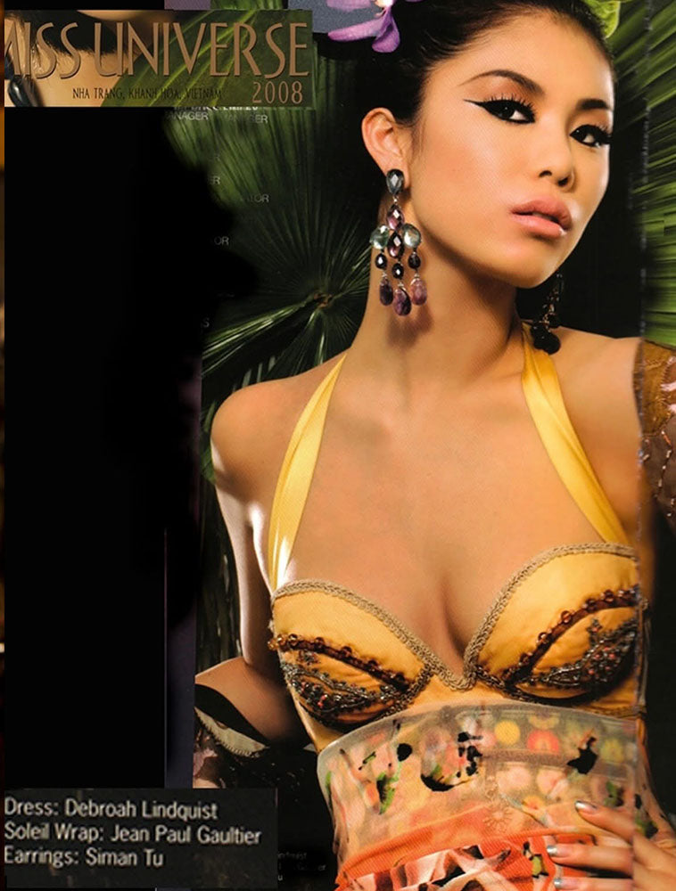 Miss Universe 2008 in Deborah Lindquist Vintage Eco Couture