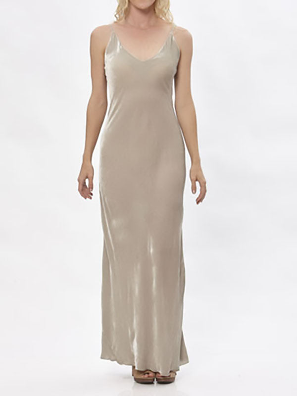 grey velvet slip dress