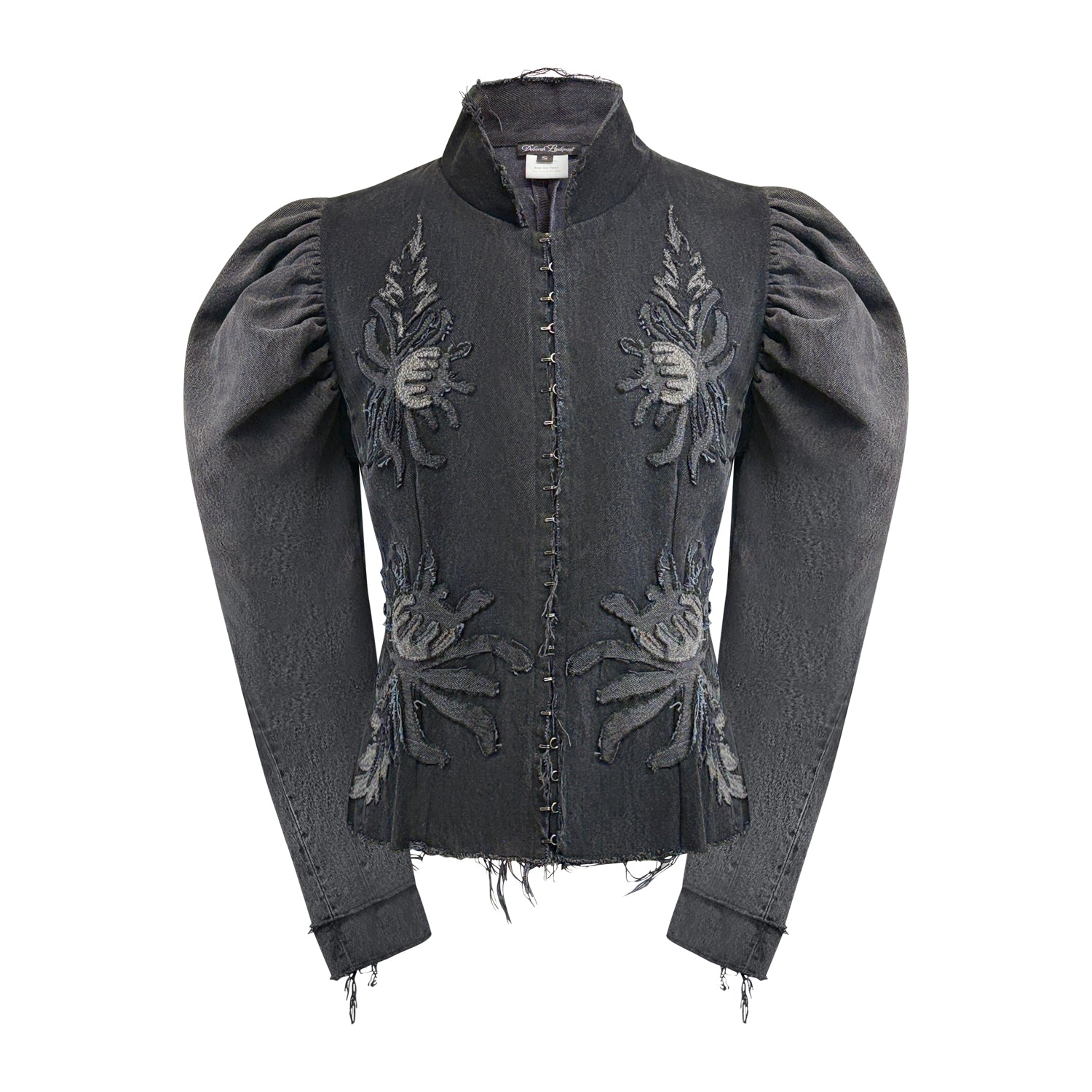Emma Jacket –Distressed Black Chrysanthemum