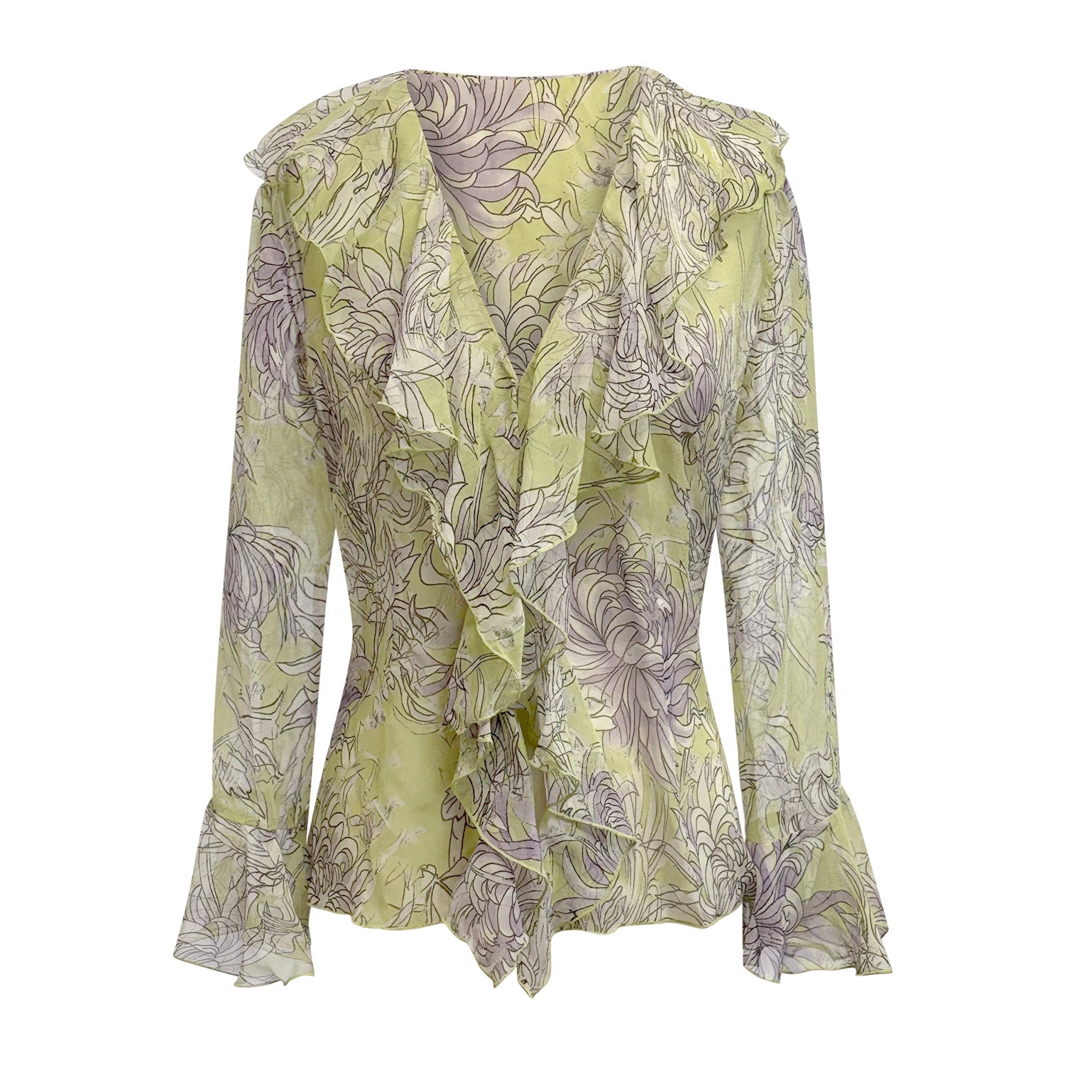 Chryssa  Flounce Blouse silk chiffon