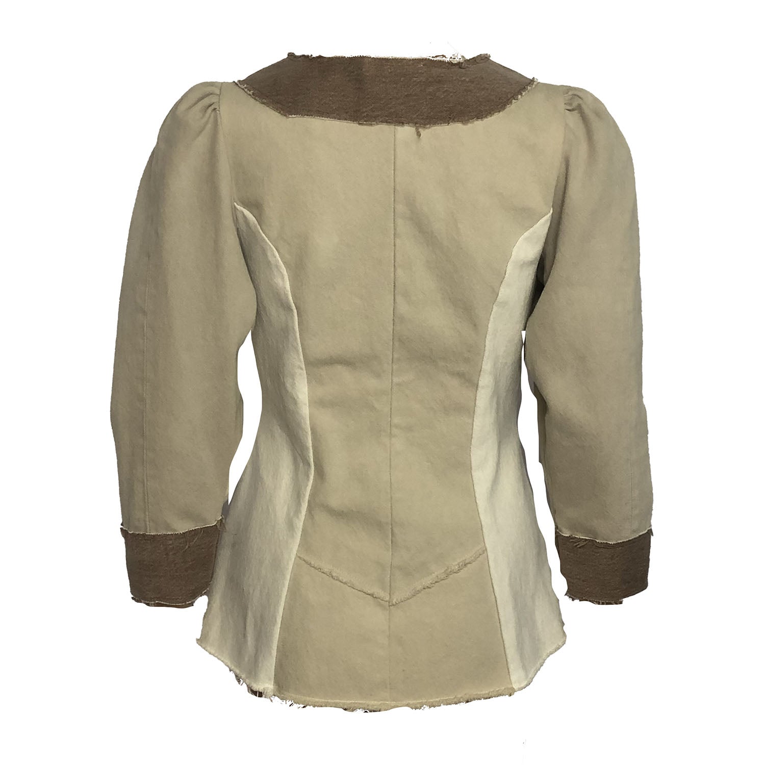 back Lana Jacket – Tan Colorblock | Upcycled Denim Women's Jacket
