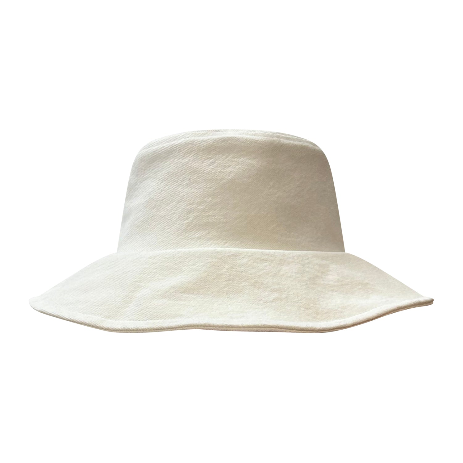 White denim bucket hat