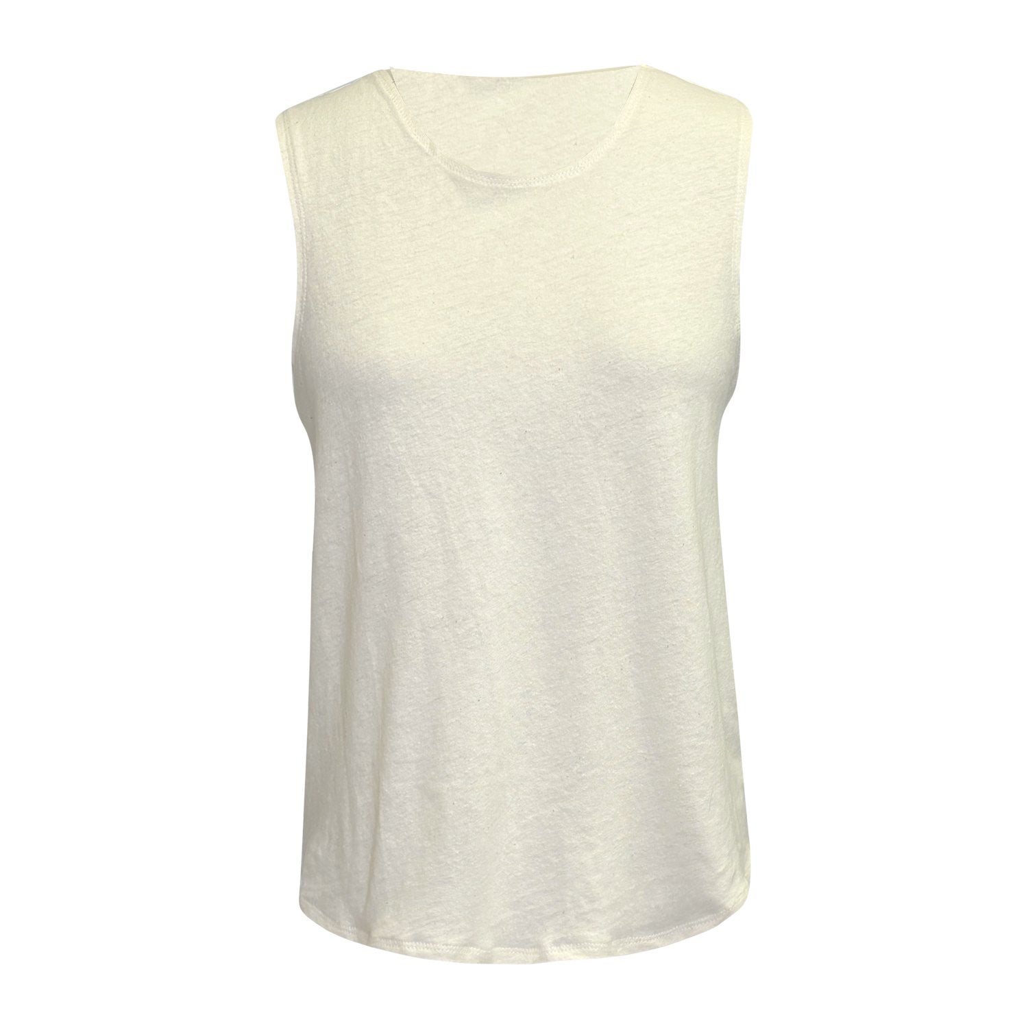 Hemp cotton sleeveless tank in natural white