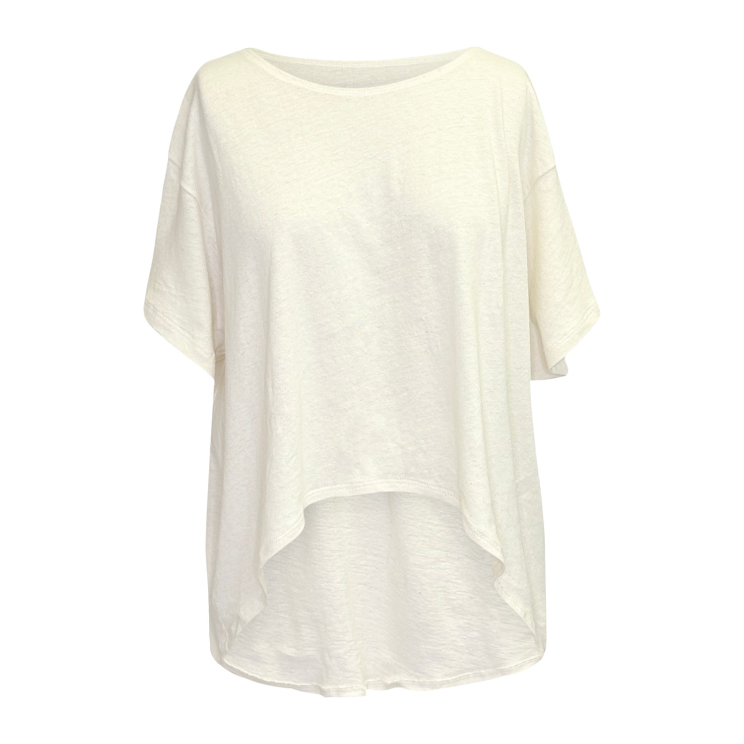Hemp cotton high/low tee – front view