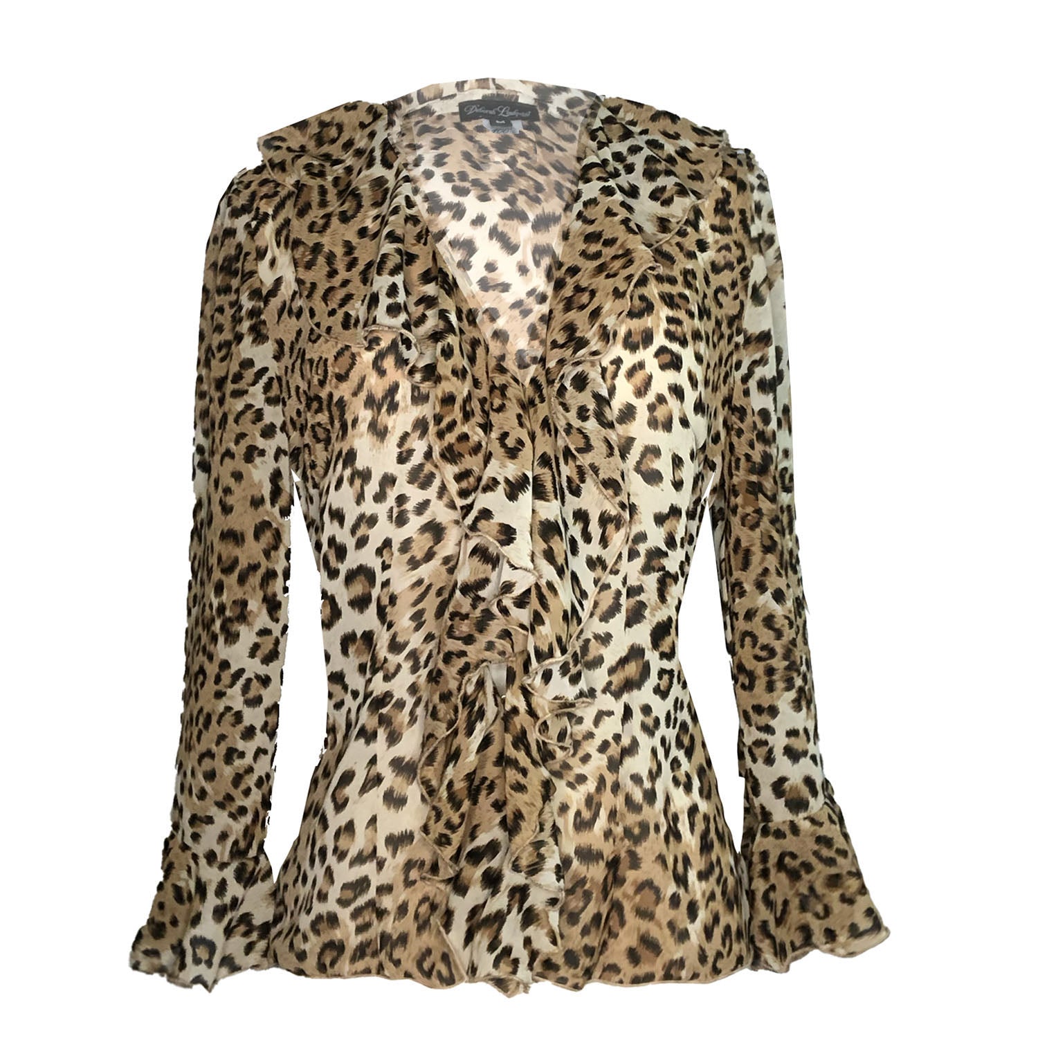 leopard flounce blouse