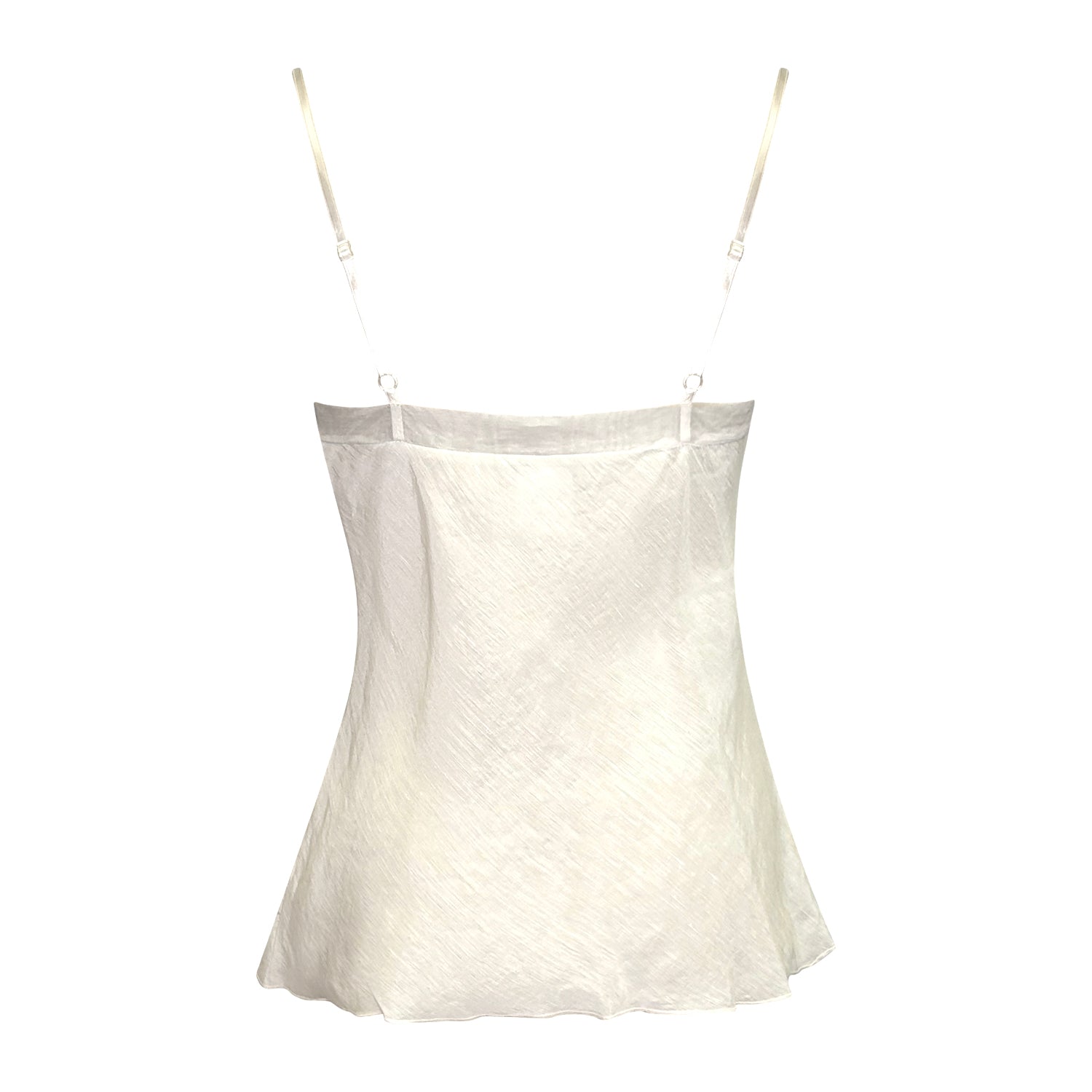 Margot Camisole in lined hemp/silk organza. A bias-cut luxury essential with adjustable straps, perfect for layering or wearing alone.