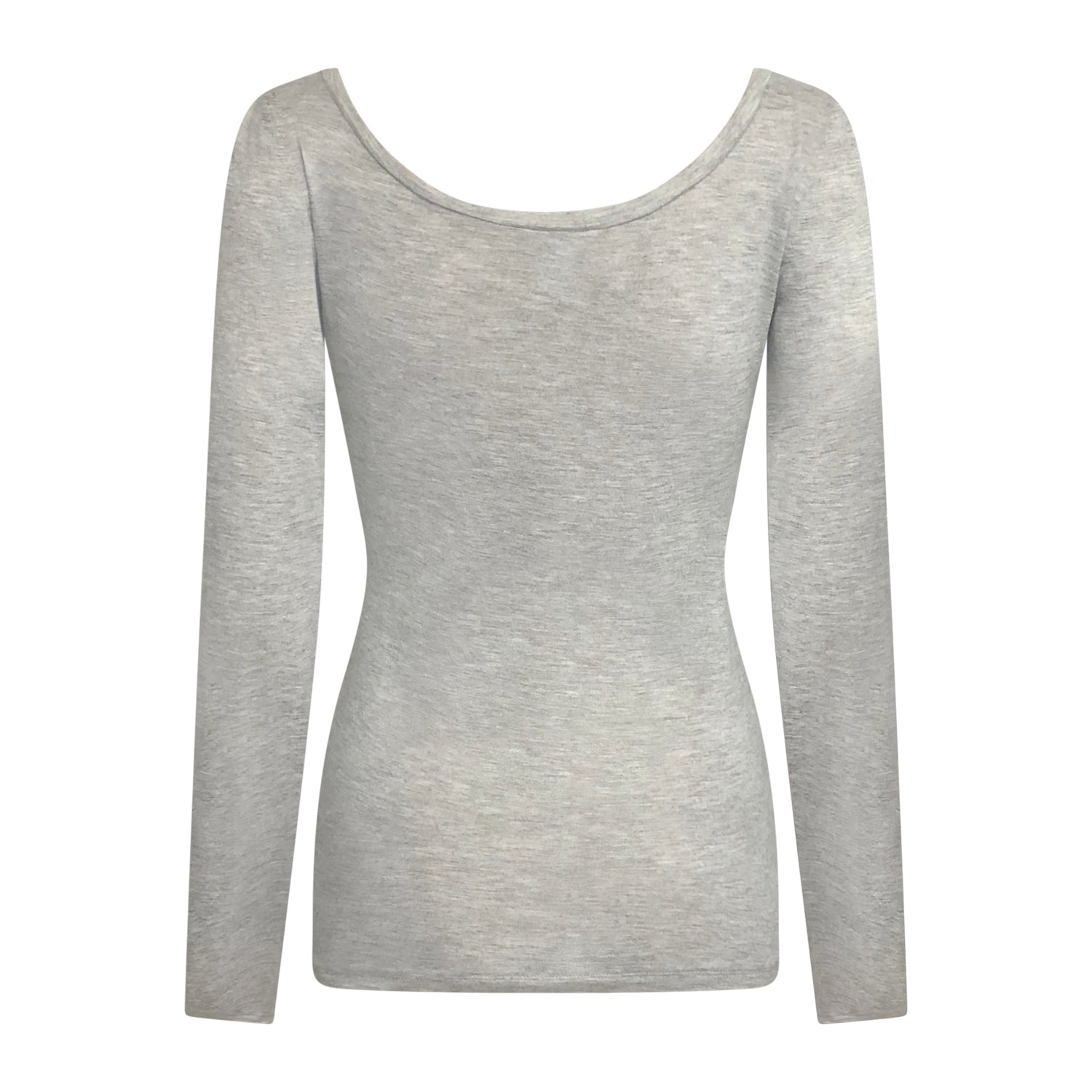 Martha Boatneck – Grey long sleeve boatneck top in lightweight deadstock modal with slim fit.
