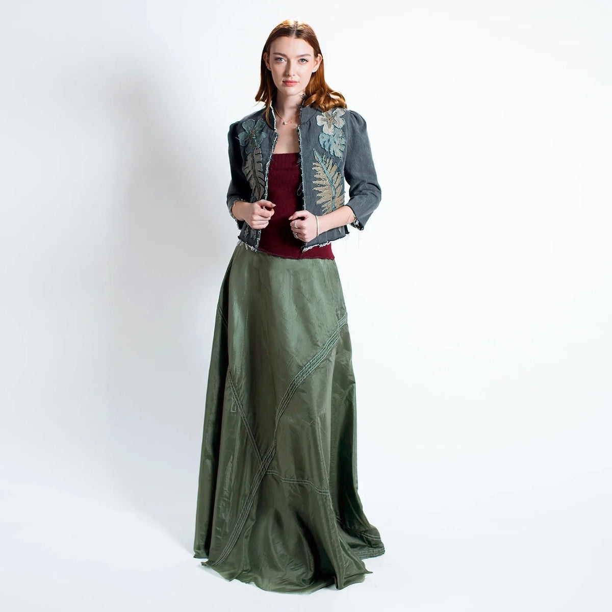 amy parachute skirt on model