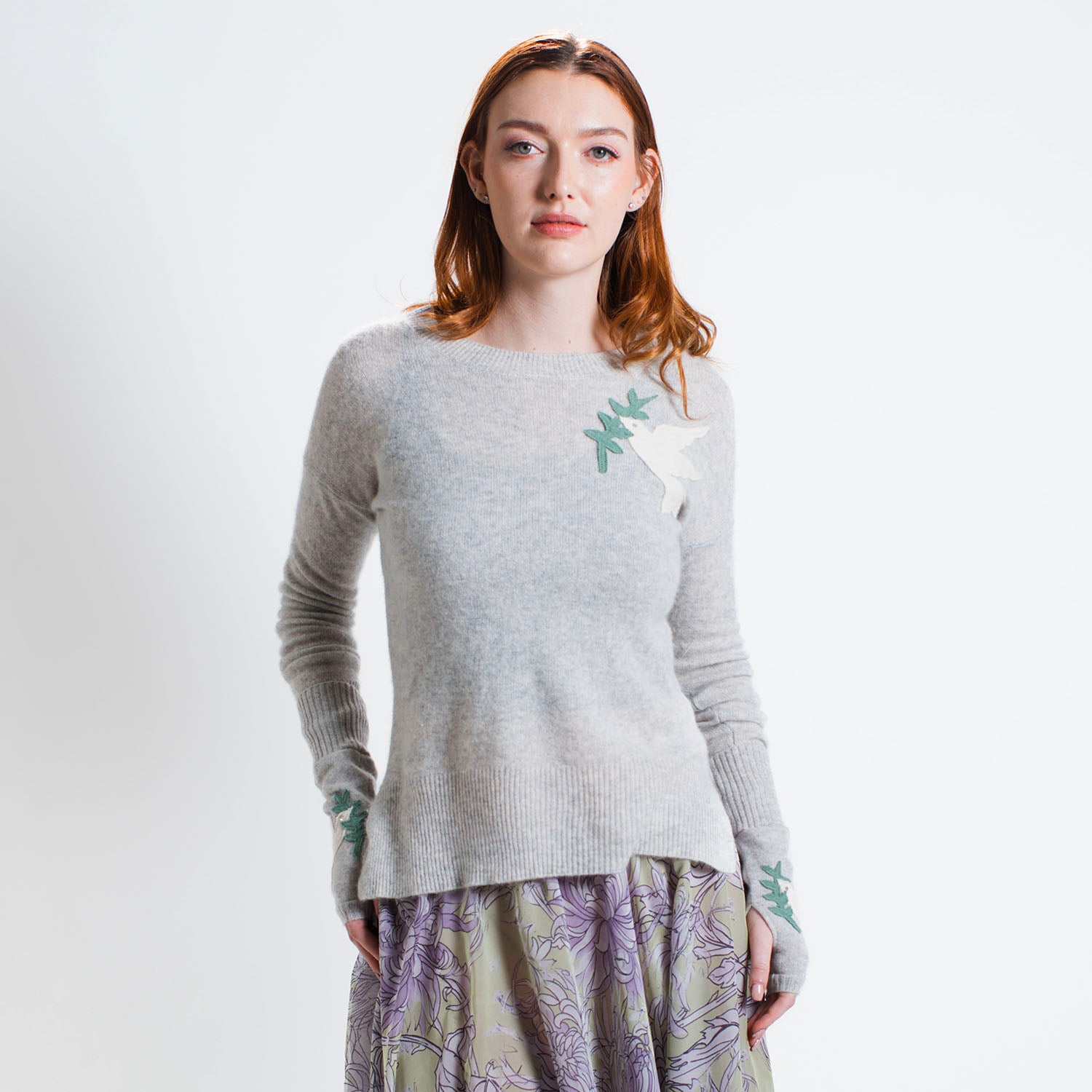model Peace Dove Cashmere Pullover – Reincarnated Sustainable Sweater