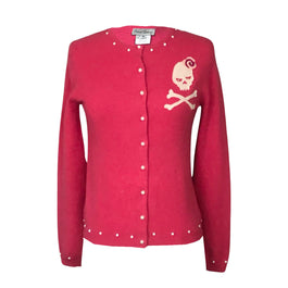 Skull Cardigan-Pink