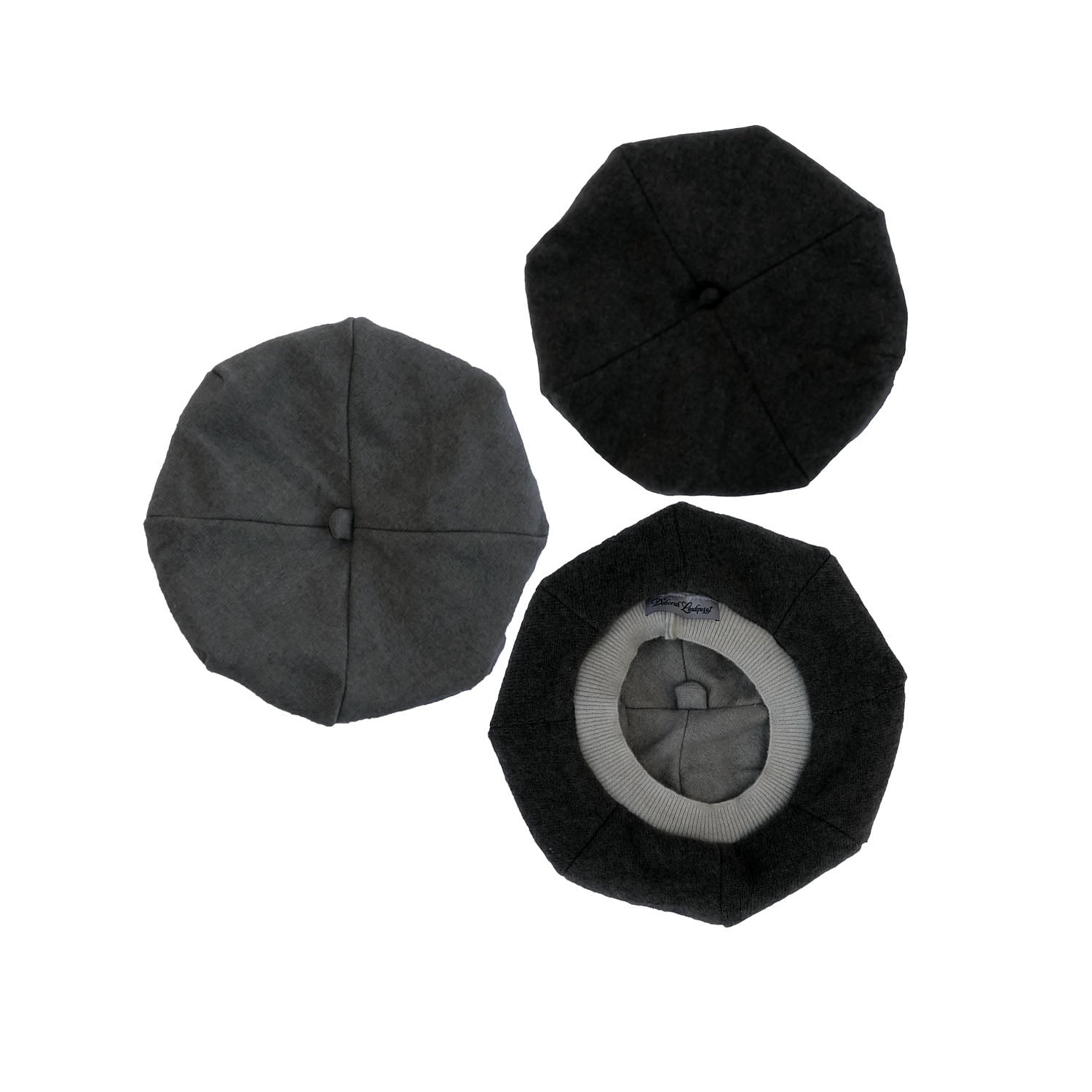 grey reversible  cashmere beret 