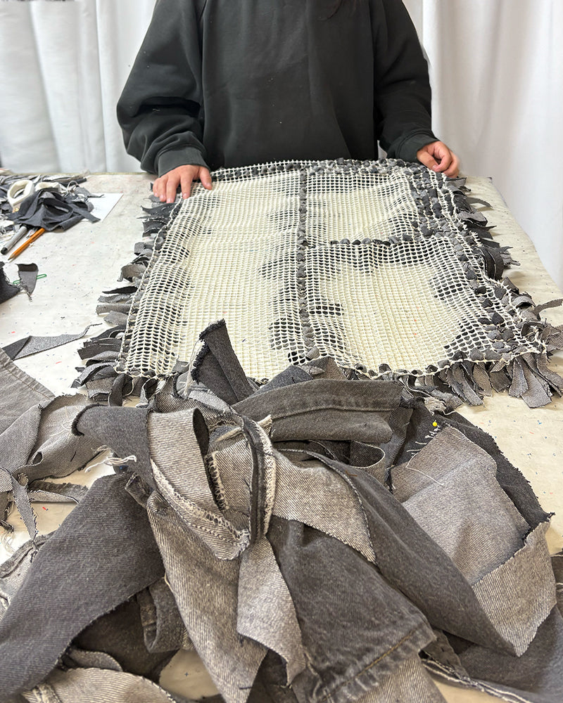 DIY Reclaimed Denim Shag Rug Kit