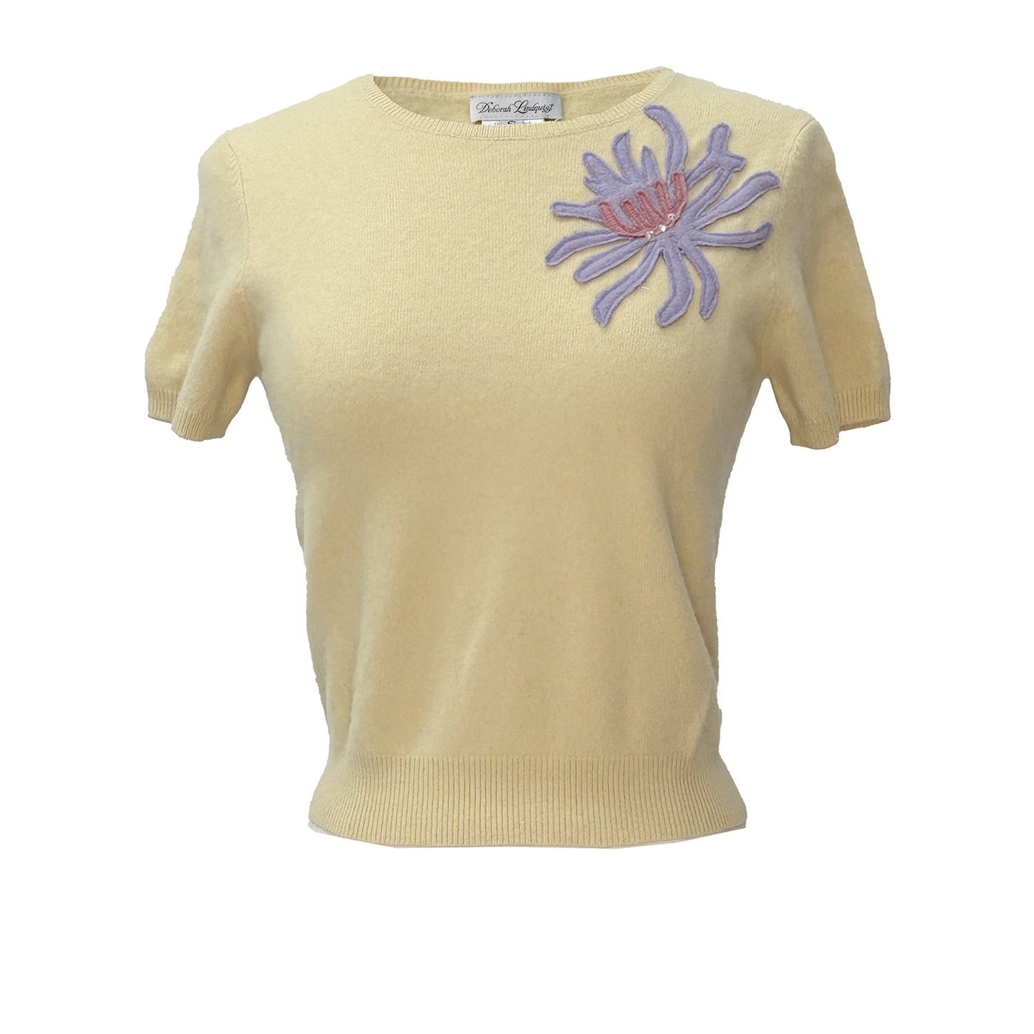 Yellow Corsage Cashmere Sweater