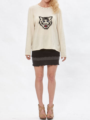 Color Blocked Mini Skirt