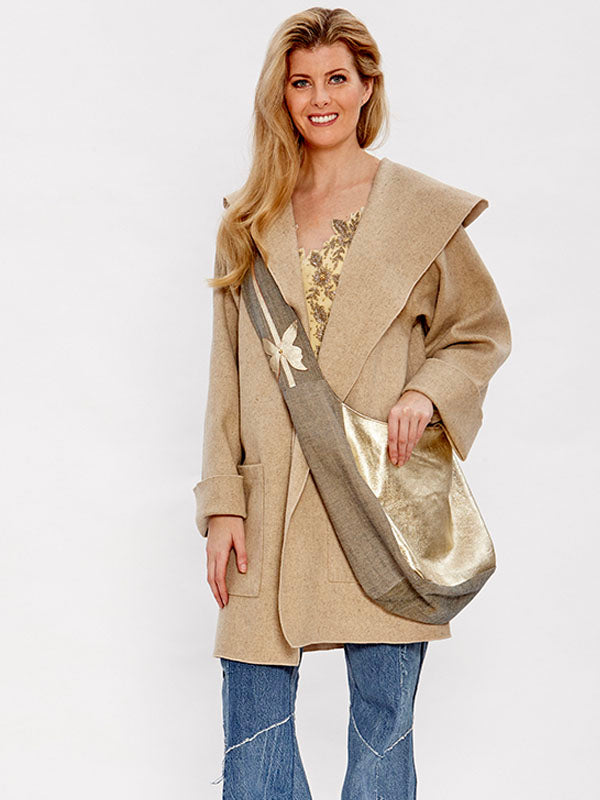 Eva Metallic Leather & Denim Tote