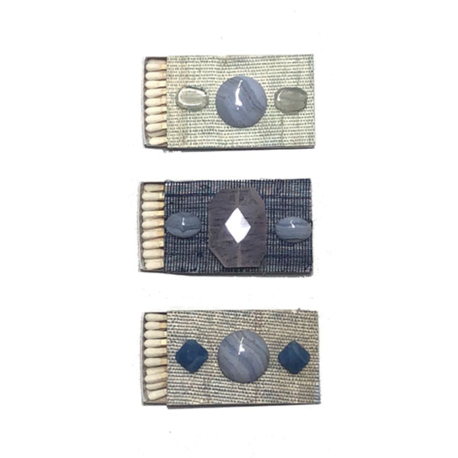 Semiprecious & Pineapple Matchboxes-Blues