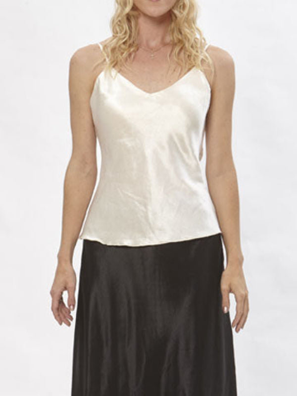 Megan Camisole – creme Hemp Silk Satin Camisole