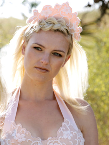 Pink Beaded Headpiece