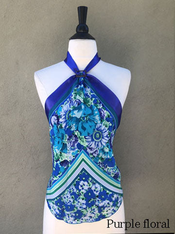 Purple Floral Halter Top