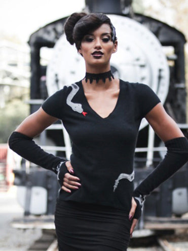 Short Sleeved Snake Sweater